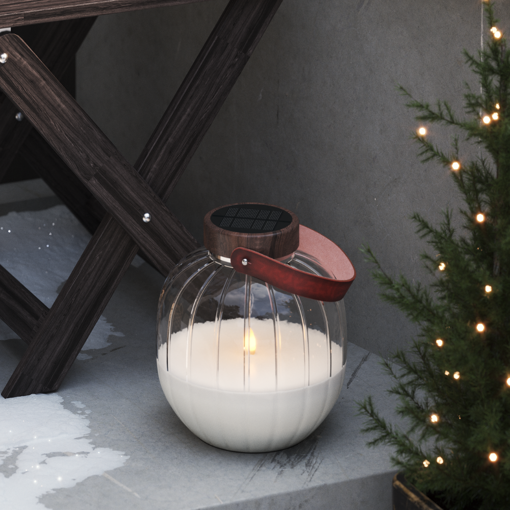 Deluxe Homeart LED-klaasist latern 20cm LED-laternad 1