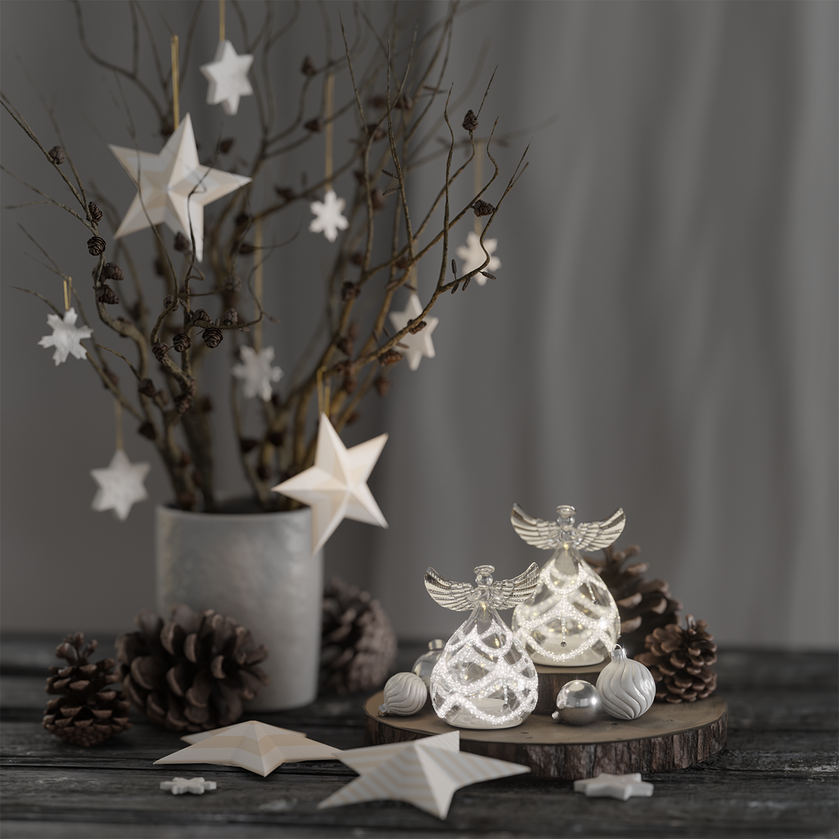 Deluxe Homeart Üveg angyalkák 2 db 1