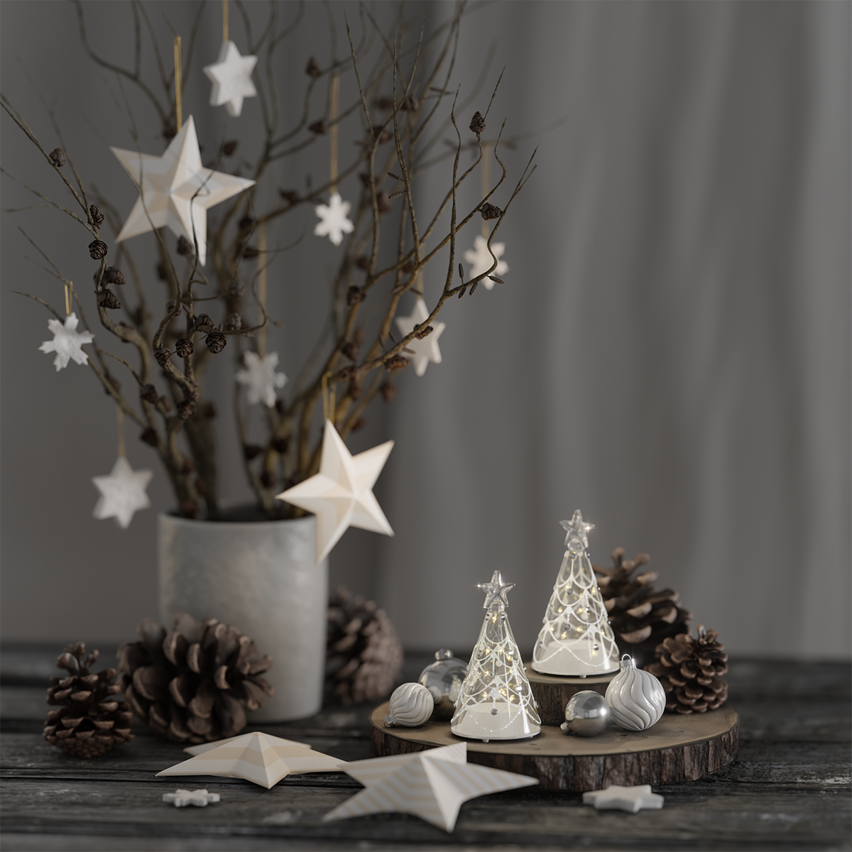 Deluxe Homeart Julgran i glas 2 st 1