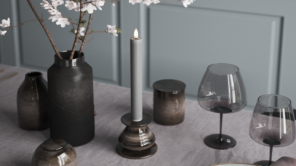 LED Kronlys med naturtro LED flamme