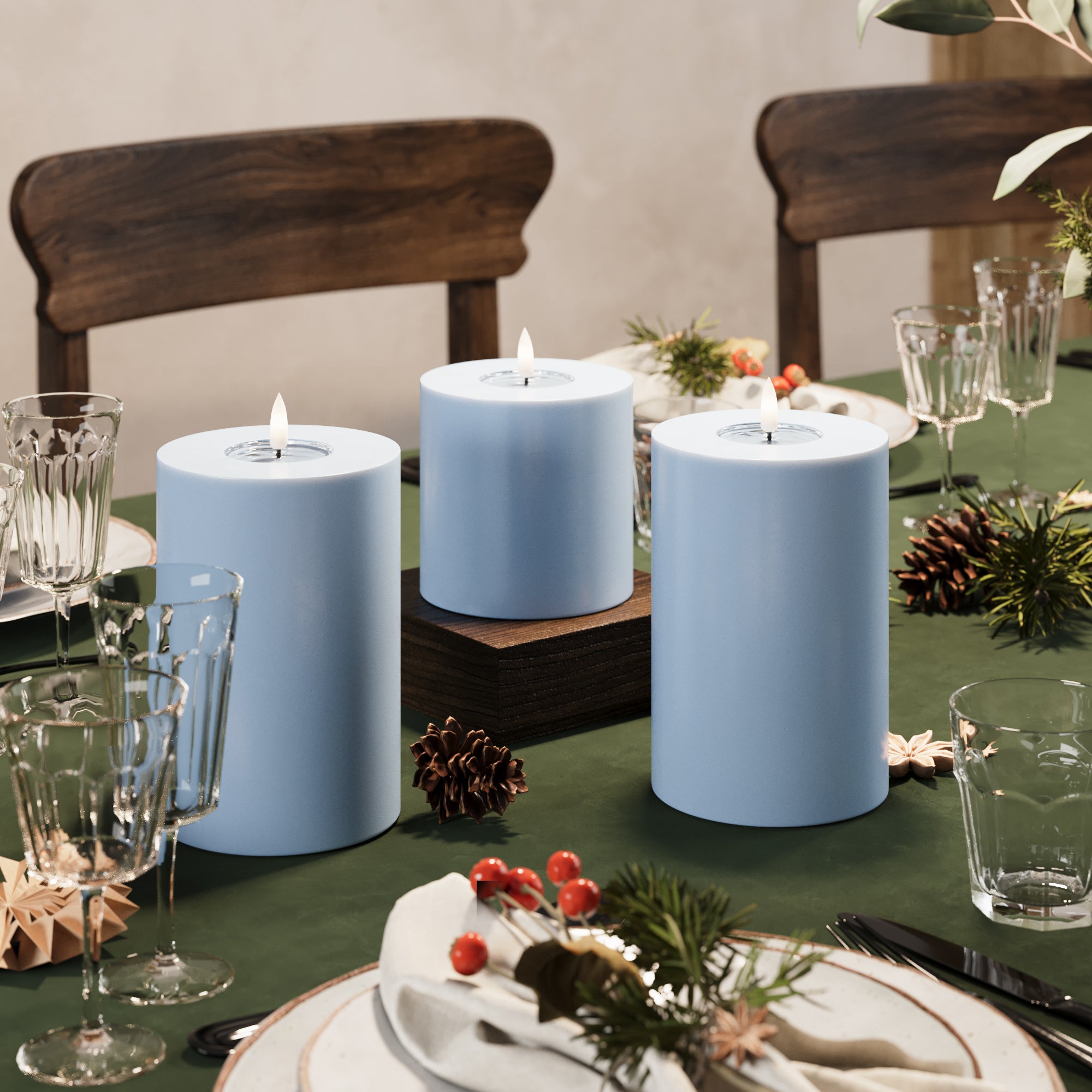 Φως μπλοκ LED Ø 10 x 10 + 15 + 20 cm Παγωμένο μπλε