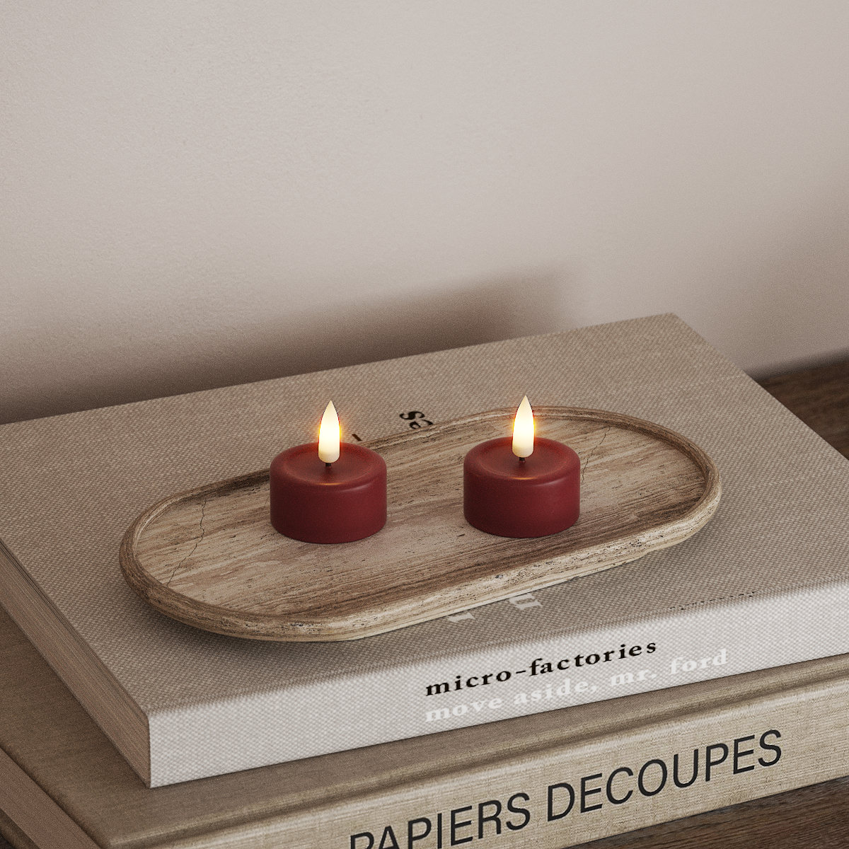 Deluxe Homeart LED Fyrfadslys 2 stk. Bordeaux LED fyrfadslys 3