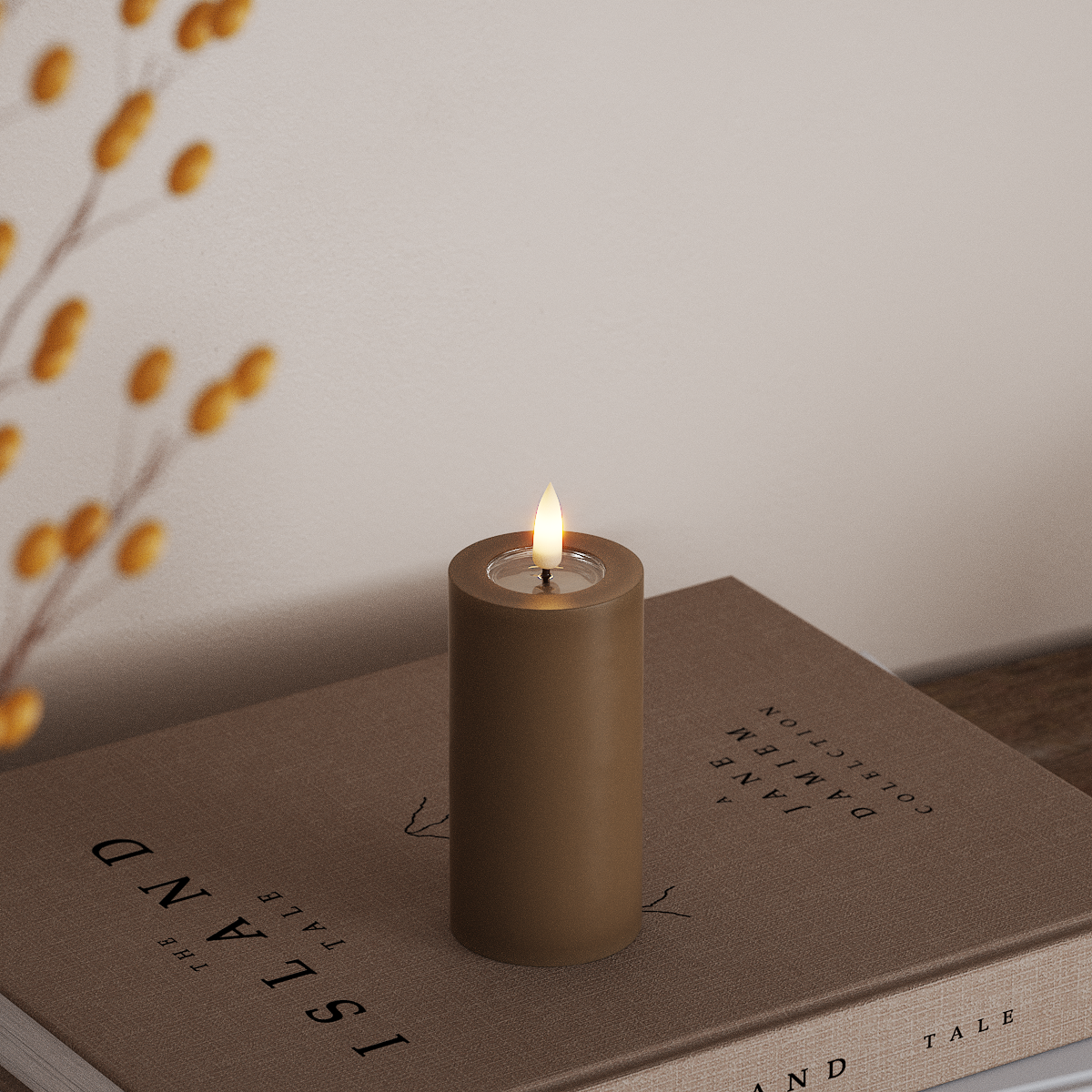 Deluxe Homeart LED blokové světlo Ø 5 x 10 cm Karamelová LED blokové světlo 3