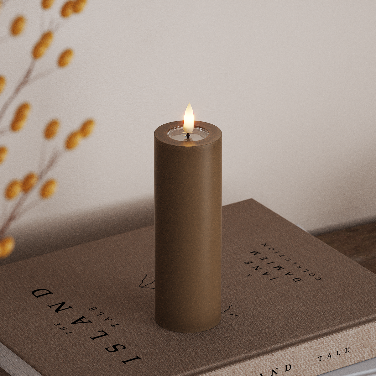 Deluxe Homeart LED blokové světlo Ø 5 x 15 cm Karamelová LED blokové světlo 3