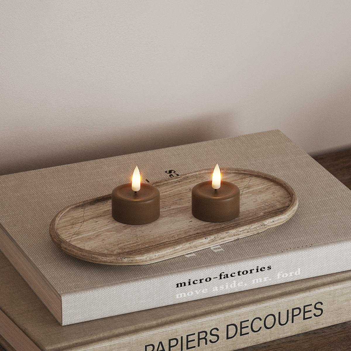 Deluxe Homeart LED Telys 2 stk. Karamell LED telys 3