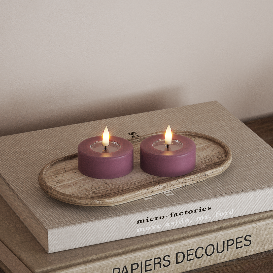 Deluxe Homeart LED Jumbo teamécses 2 db. Nagy Világos lila LED jumbo tealámpa 4