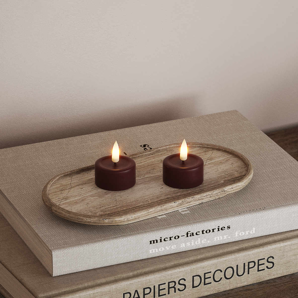 Deluxe Homeart LED Värmeljus 2 stycken Bourgogne LED Värmeljus 3