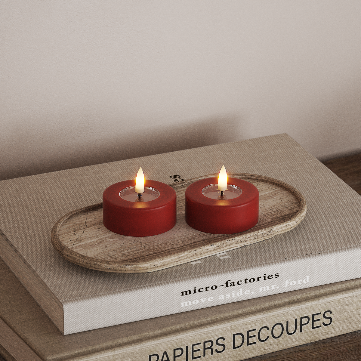 Deluxe Homeart LED Jumbo Fyrfadslys 2 stk. Store Rød LED jumbo fyrfadslys 3