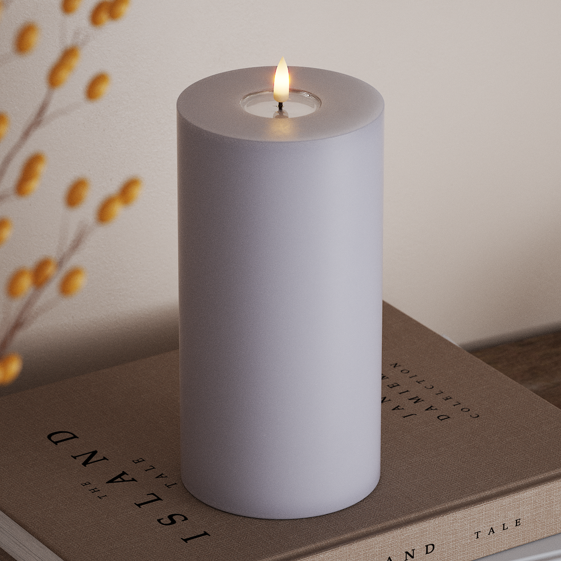 Deluxe Homeart LED blokové světlo Ø 10 x 20 cm Zaprášená modrá LED blokové světlo 4