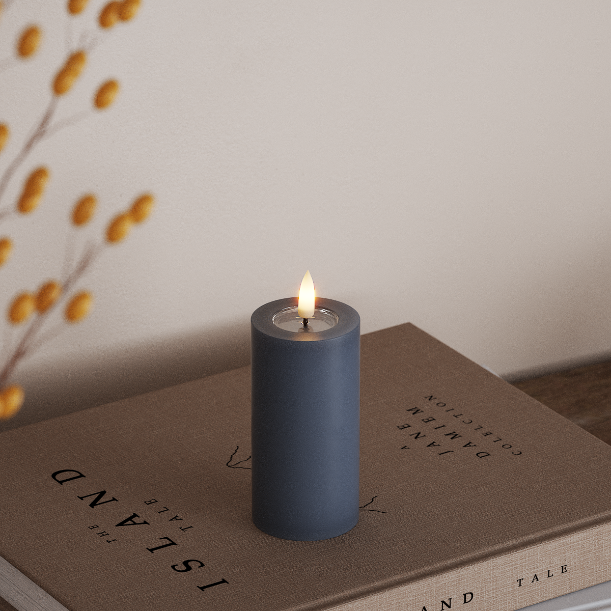 Deluxe Homeart LED blokk lámpa Ø 5 x 10 cm Jégkék LED blokk lámpa 3