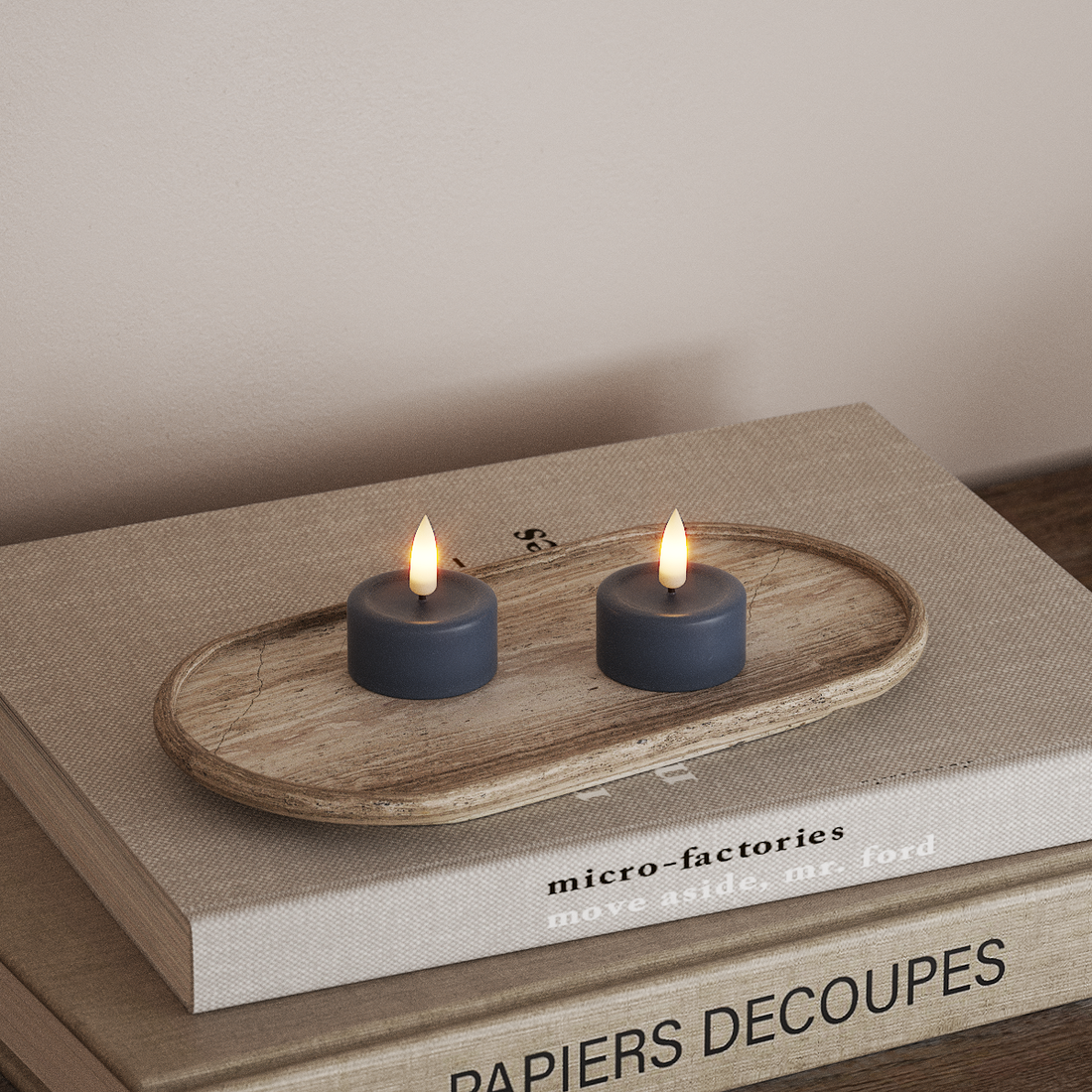 Deluxe Homeart LEDs Vela de chá 2 peças Azul gelo LEDs Vela de chá 4