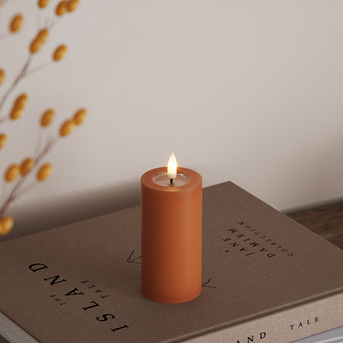 Deluxe Homeart LED blokové světlo Ø 5 x 10 cm Oranžová LED blokové světlo 3