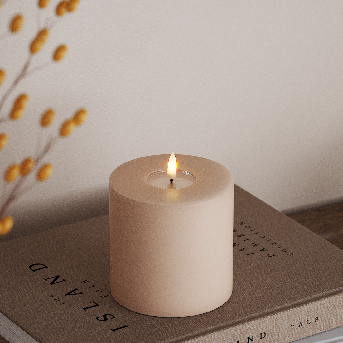 Deluxe Homeart LED Blokklys Ø 10 x 10 cm Rose LED blokklys 4