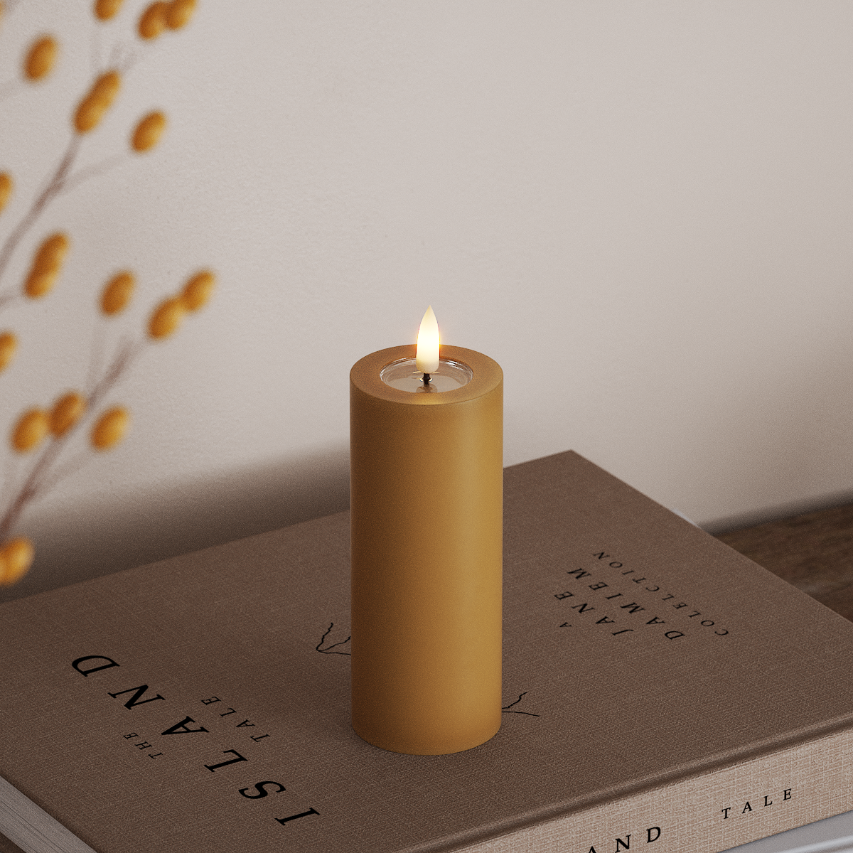 Deluxe Homeart Φωτιστικό μπλοκ LED Ø 5 x 12,5 cm Κάρι Φως μπλοκ LED 3