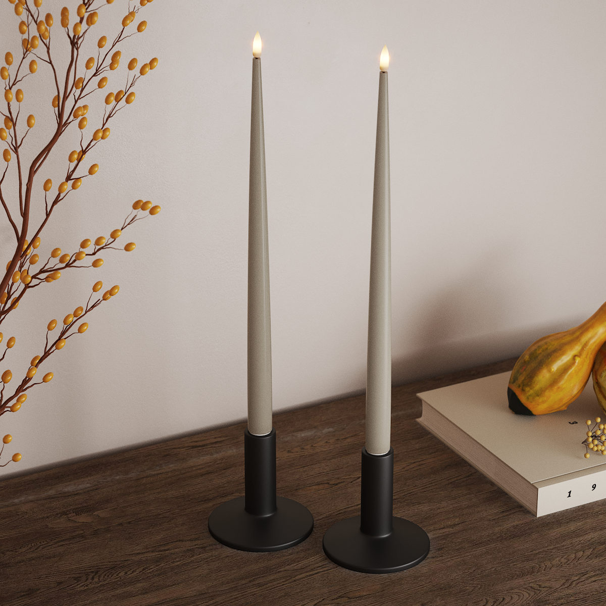 Deluxe Homeart Φωτιστικό κεριού LED με Λάκα, 2 τμχ 38 cm Άμμος Φως κεριού LED 3