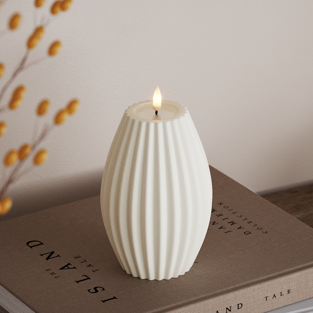 Deluxe Homeart LED Rillelys D 10 x H 15 cm Hvid LED rillelys 3