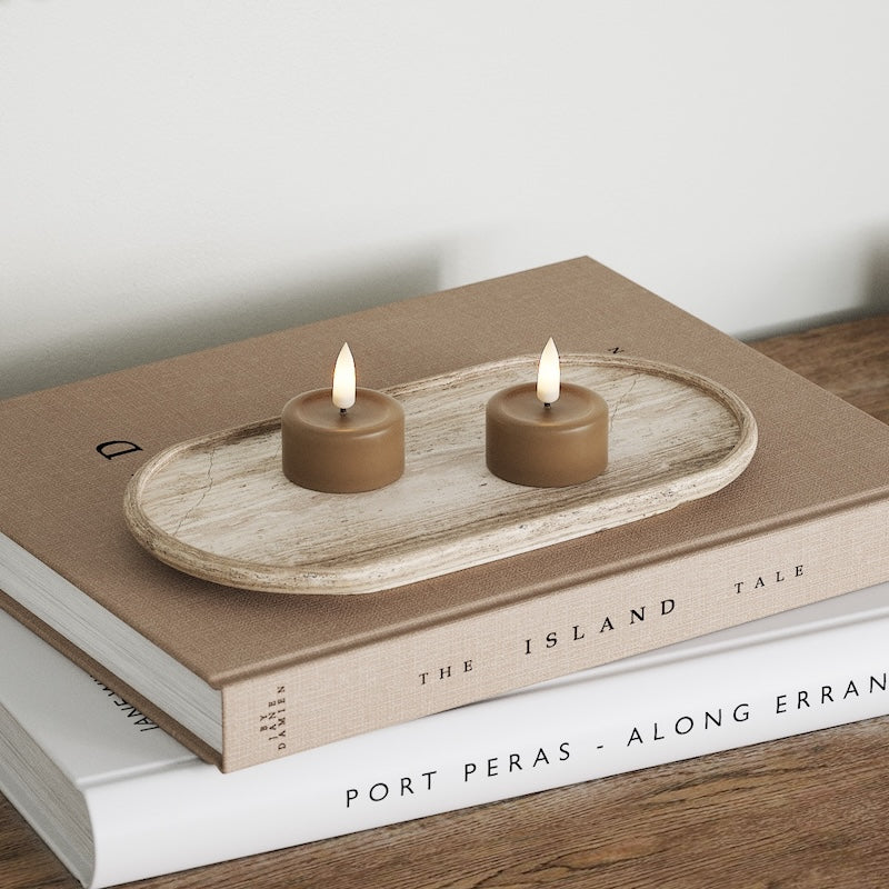 Deluxe Homeart LED Telys 2 stk. Karamell