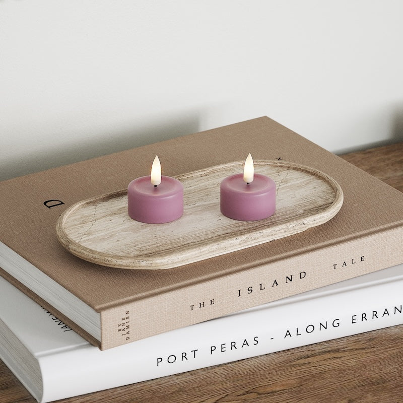 Deluxe Homeart LED Fyrfadslys 2 stk. Lyslilla