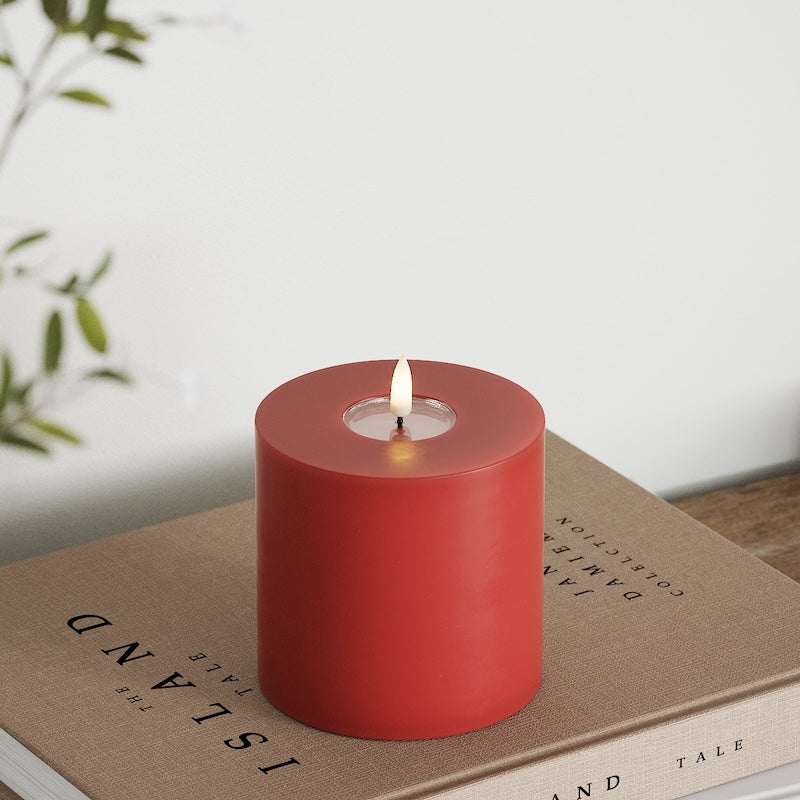 Deluxe Homeart Φωτιστικό μπλοκ LED Ø 10 x 10 cm Κόκκινο