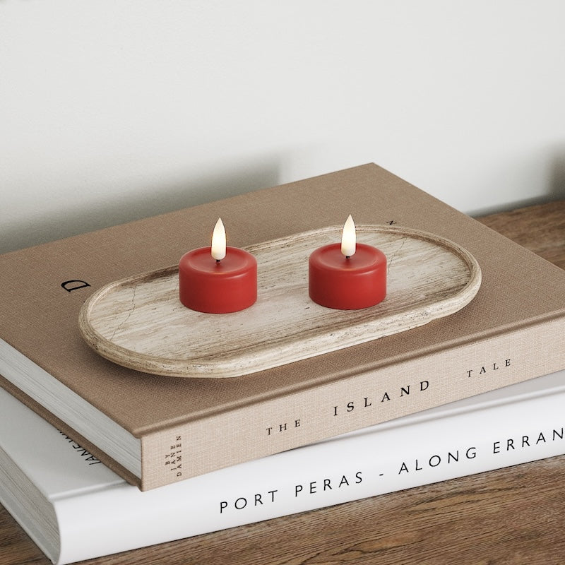 Deluxe Homeart LED Värmeljus 2 stycken Röd