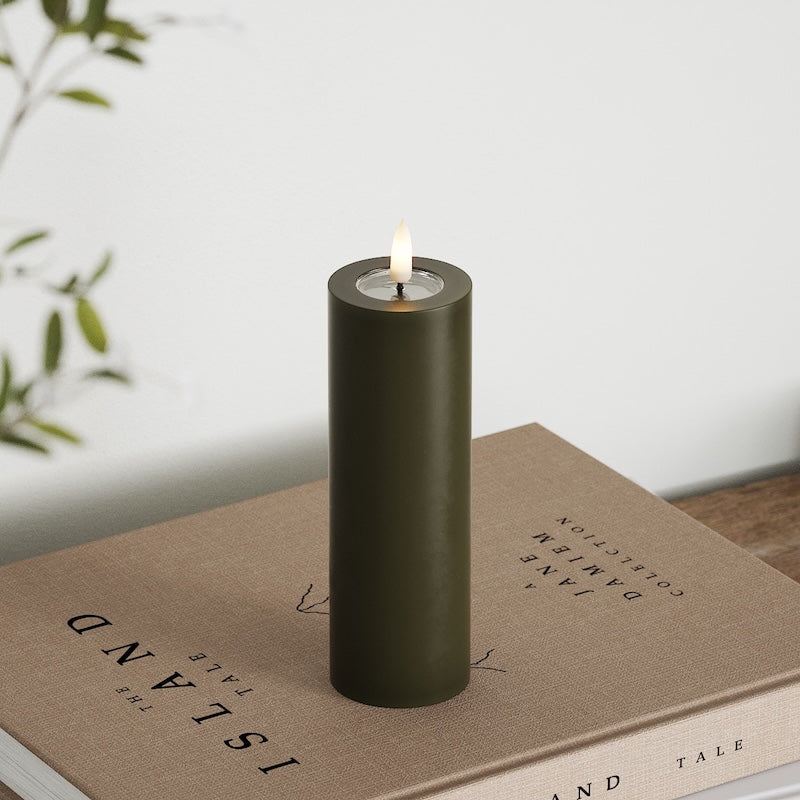 Deluxe Homeart LED blokk lámpa Ø 5 x 15 cm Sötétzöld