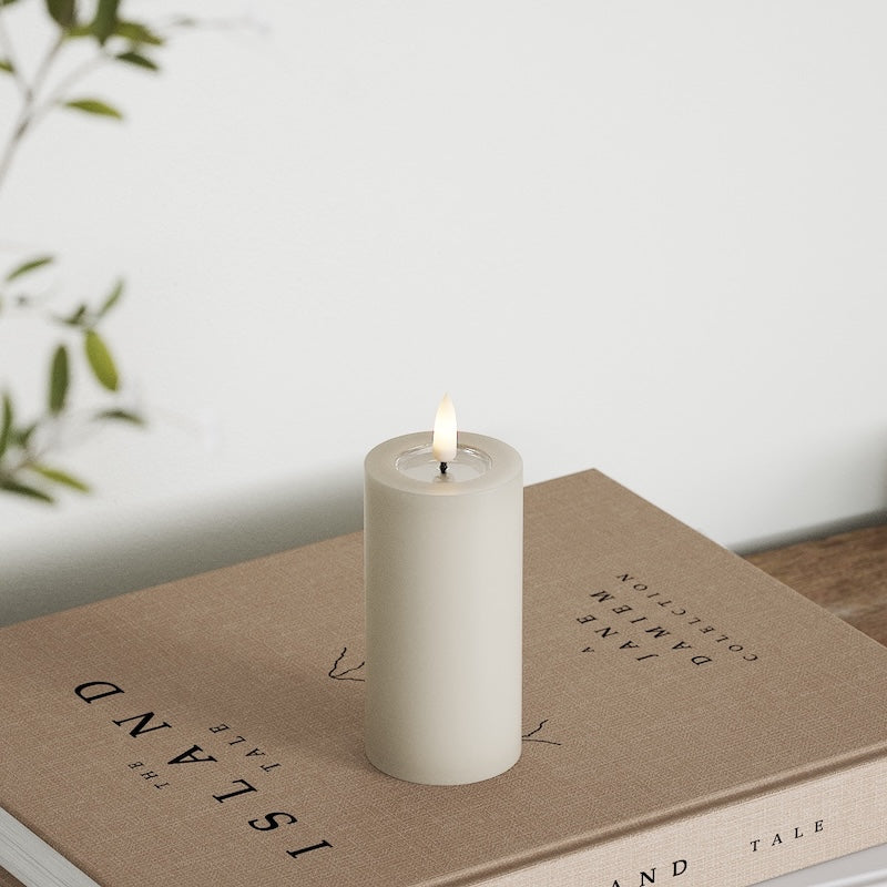 Deluxe Homeart Φωτιστικό μπλοκ LED Ø 5 x 10 cm Άμμος