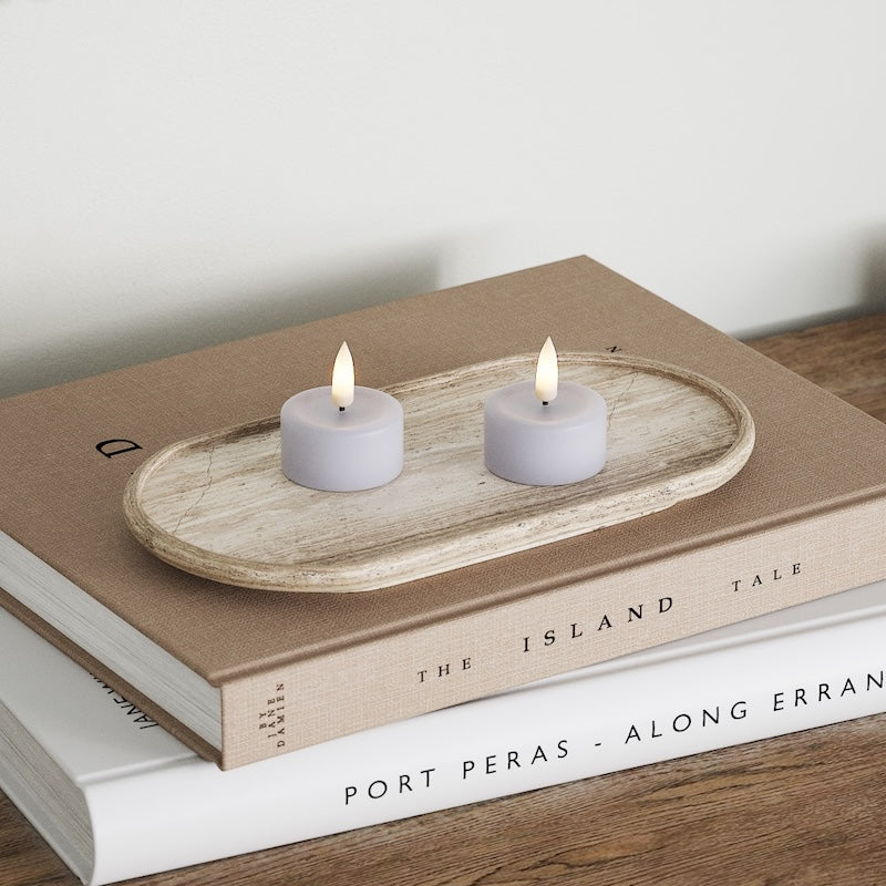 Deluxe Homeart LED Fyrfadslys 2 stk. Støvet blå