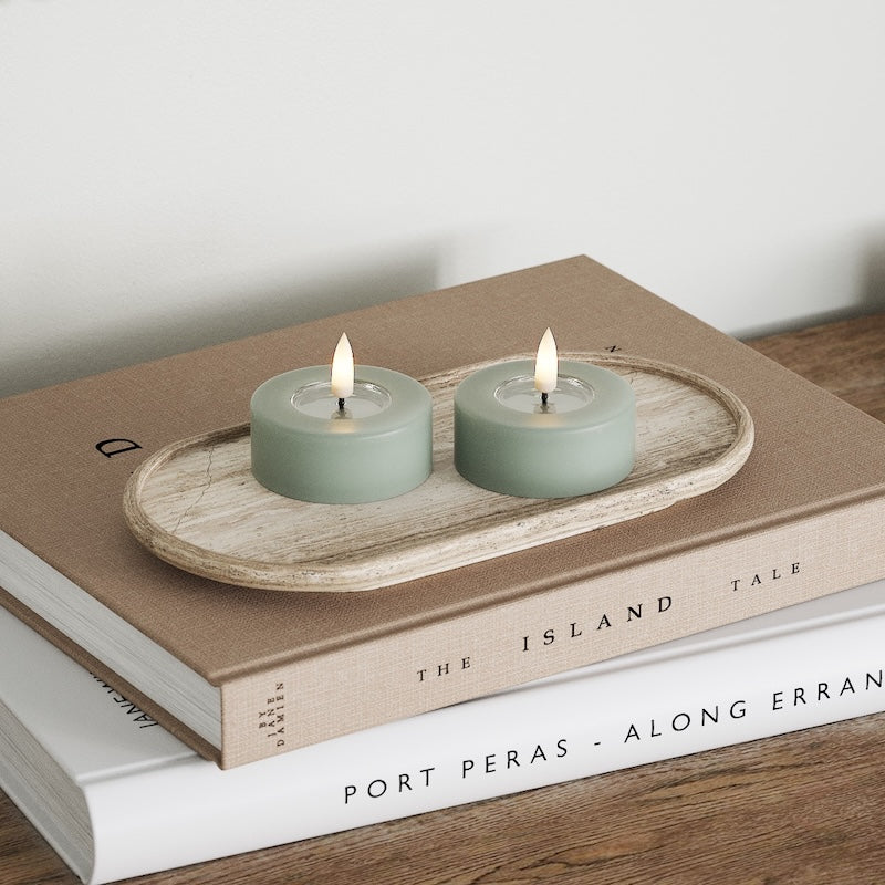 Deluxe Homeart LED Jumbo teamécses 2 db. (Nagy) Zsályazöld