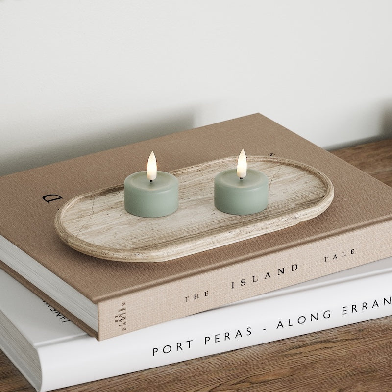 Deluxe Homeart LED Fyrfadslys 2 stk. Salvie Grøn