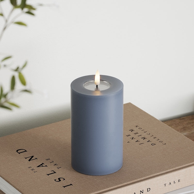 Deluxe Homeart LED blokové světlo Ø 7,5 x 12,5 cm Ledově modrá