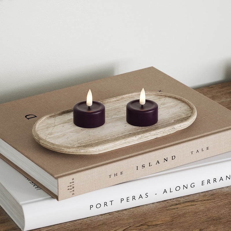 Deluxe Homeart LED Fyrfadslys 2 stk. Mørkelilla