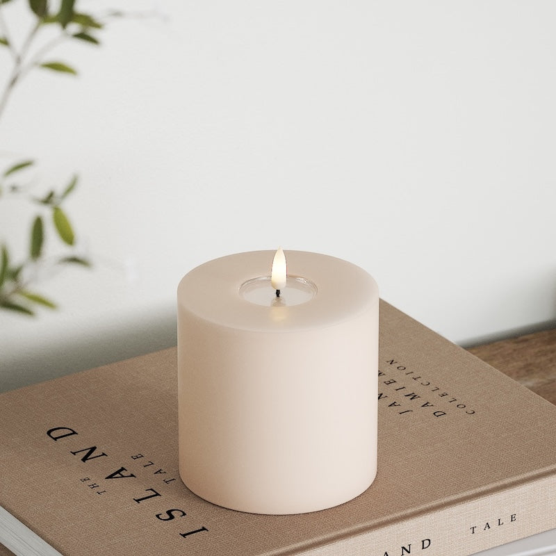 Deluxe Homeart LED Bloklys Ø 10 x 10 cm Rose