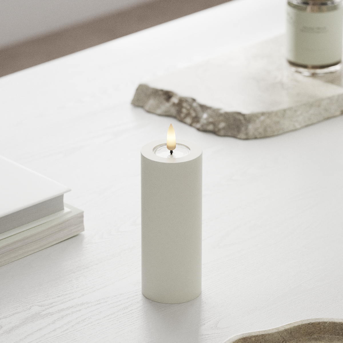 Deluxe Homeart LED blokové světlo Ø 5 x 12,5 cm Bílá LED blokové světlo 1