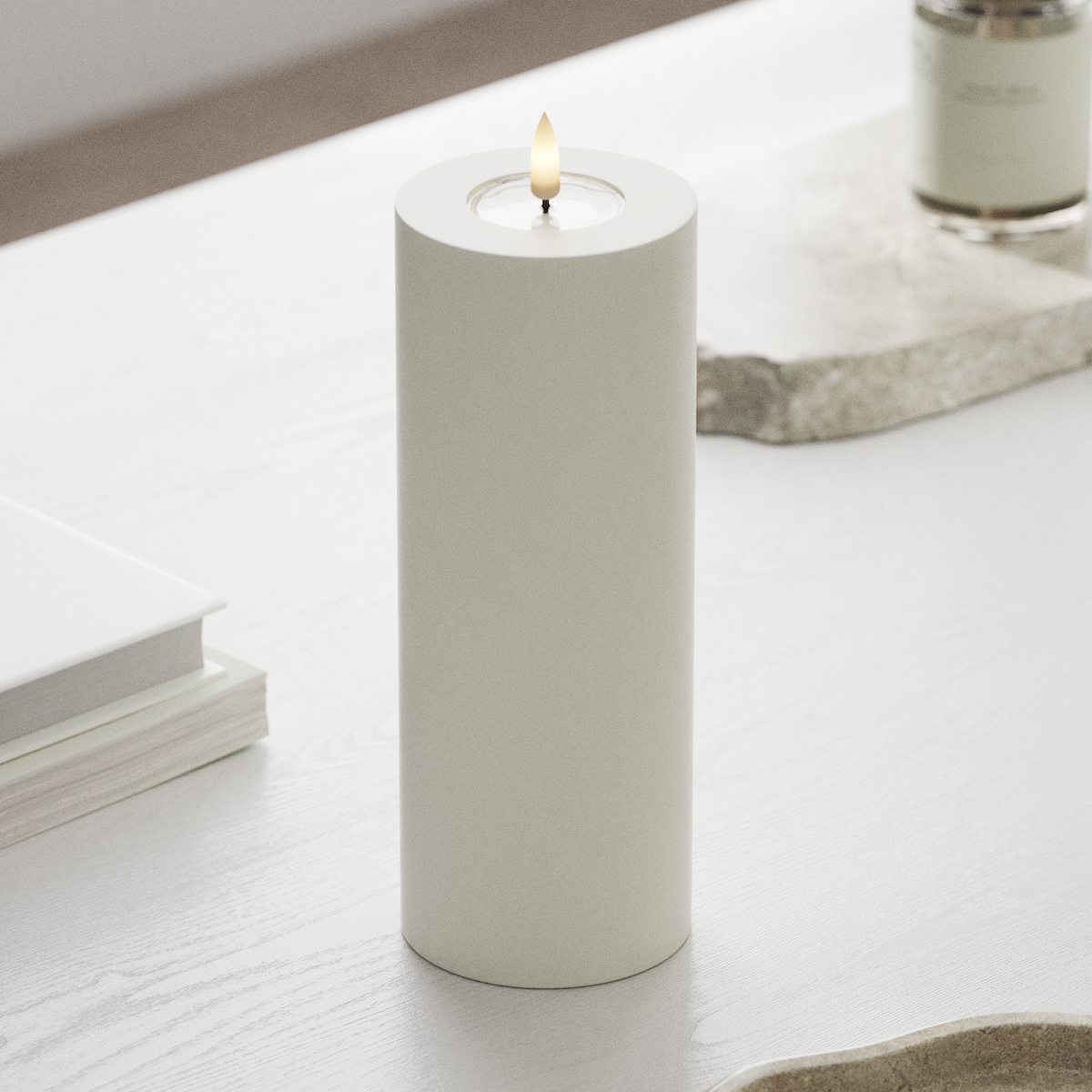 Deluxe Homeart LED blokové světlo Ø 7,5 x 20 cm Bílá LED blokové světlo 1