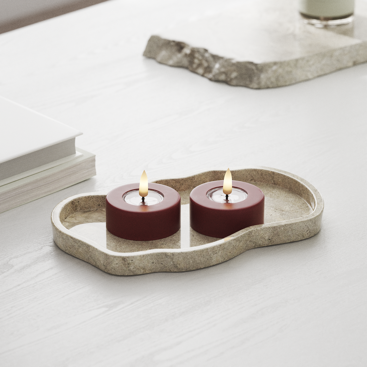 Deluxe Homeart Ρεσώ LED Jumbo 2 τεμ. Μεγάλο Μπορντό Φωτάκι τσαγιού LED jumbo 1