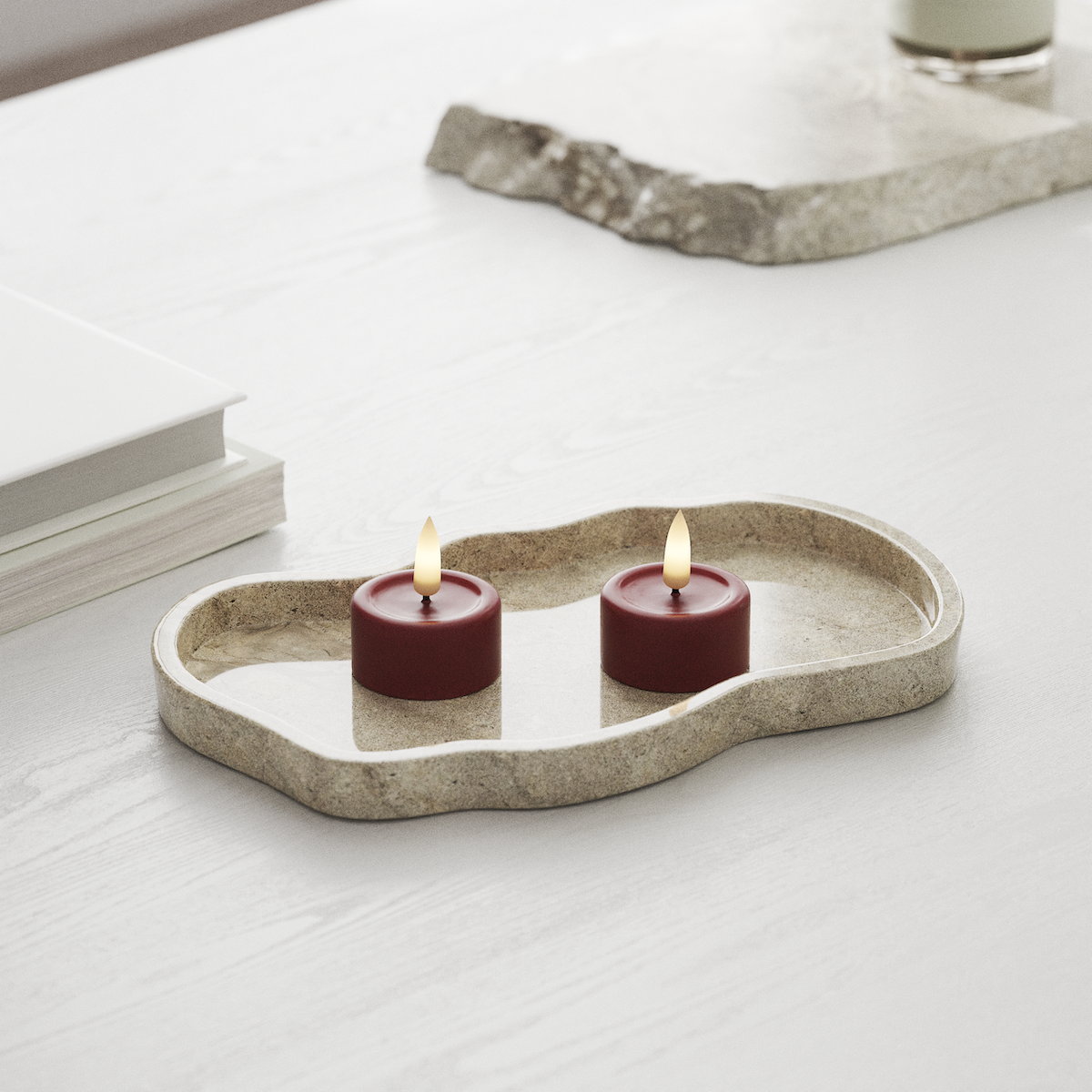 Deluxe Homeart LED Fyrfadslys 2 stk. Bordeaux LED fyrfadslys 1