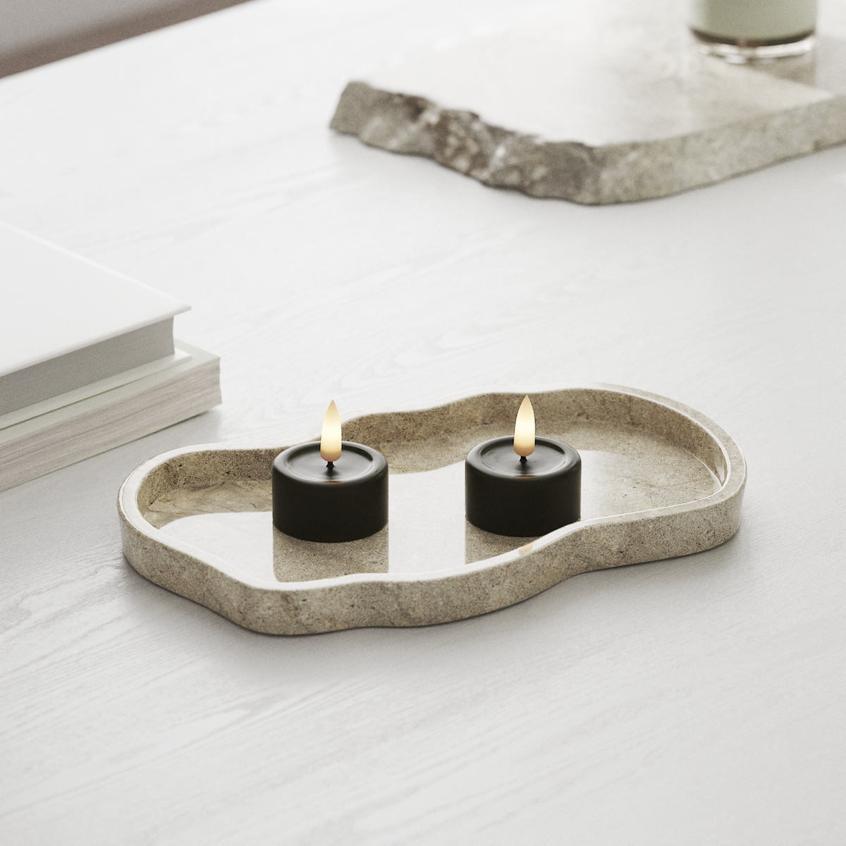 Deluxe Homeart LED Fyrfadslys 2 stk. Mørkegrøn LED fyrfadslys 1