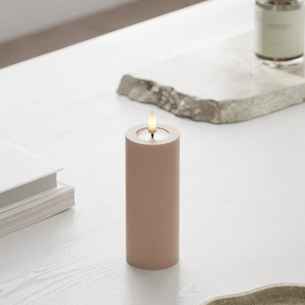 Deluxe Homeart Φωτιστικό μπλοκ LED Ø 5 x 12,5 cm Ροζ Φως μπλοκ LED 1