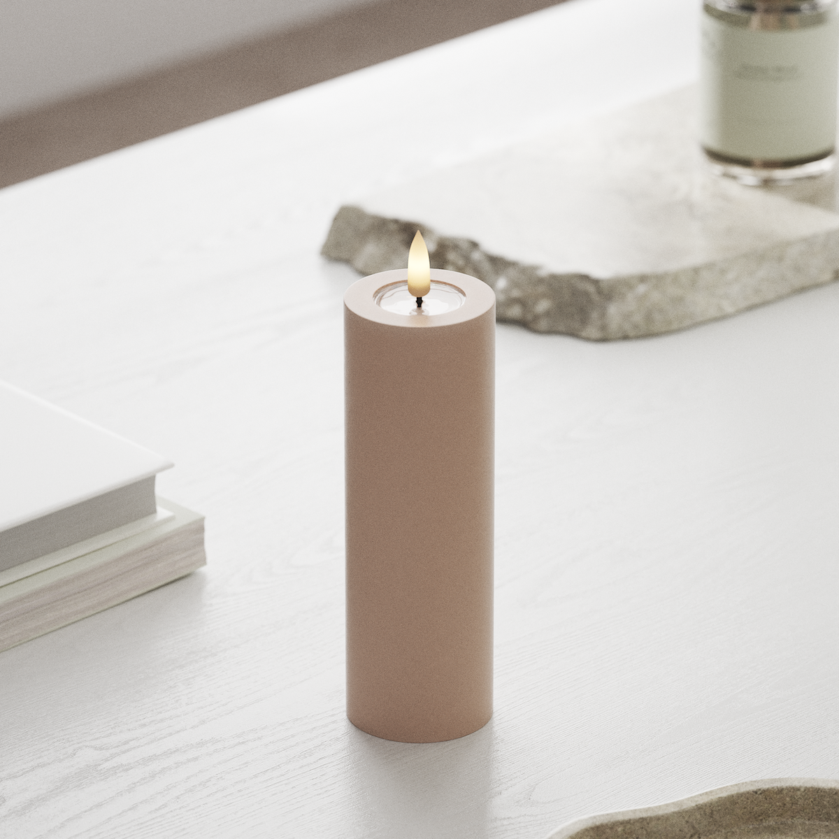 Deluxe Homeart Φωτιστικό μπλοκ LED Ø 5 x 15 cm Ροζ Φως μπλοκ LED 1