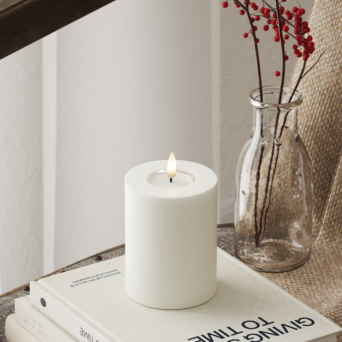 Deluxe Homeart LED blokk lámpa Ø 7,5 x 10 cm Fehér LED blokk lámpa 4