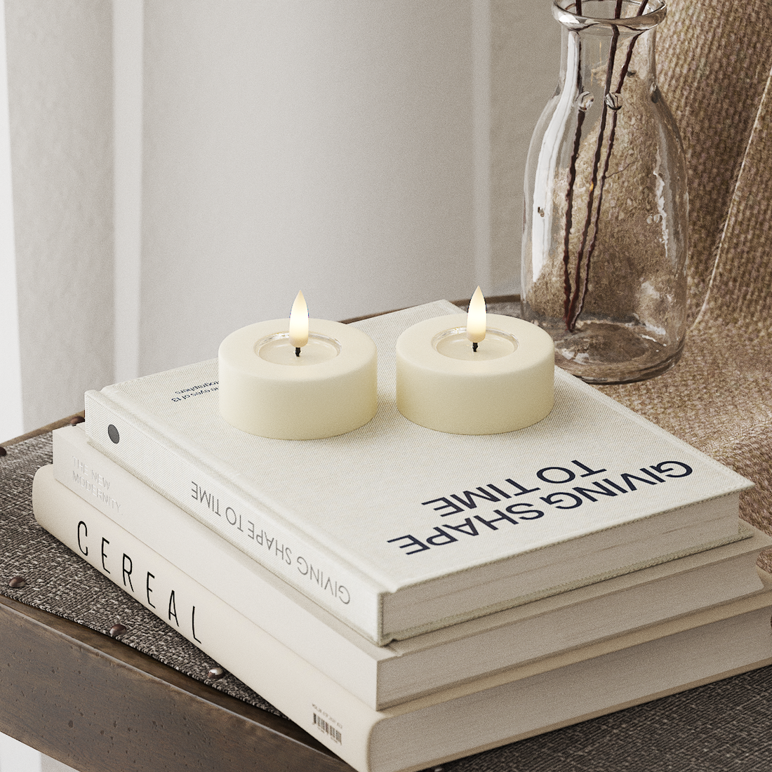 Deluxe Homeart LED Jumbo Fyrfadslys 2 stk. Store Cream LED jumbo fyrfadslys 4