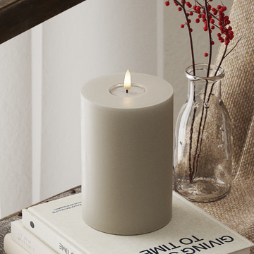 Deluxe Homeart LED Bloklys Ø 10 x 15 cm Sand LED bloklys 4