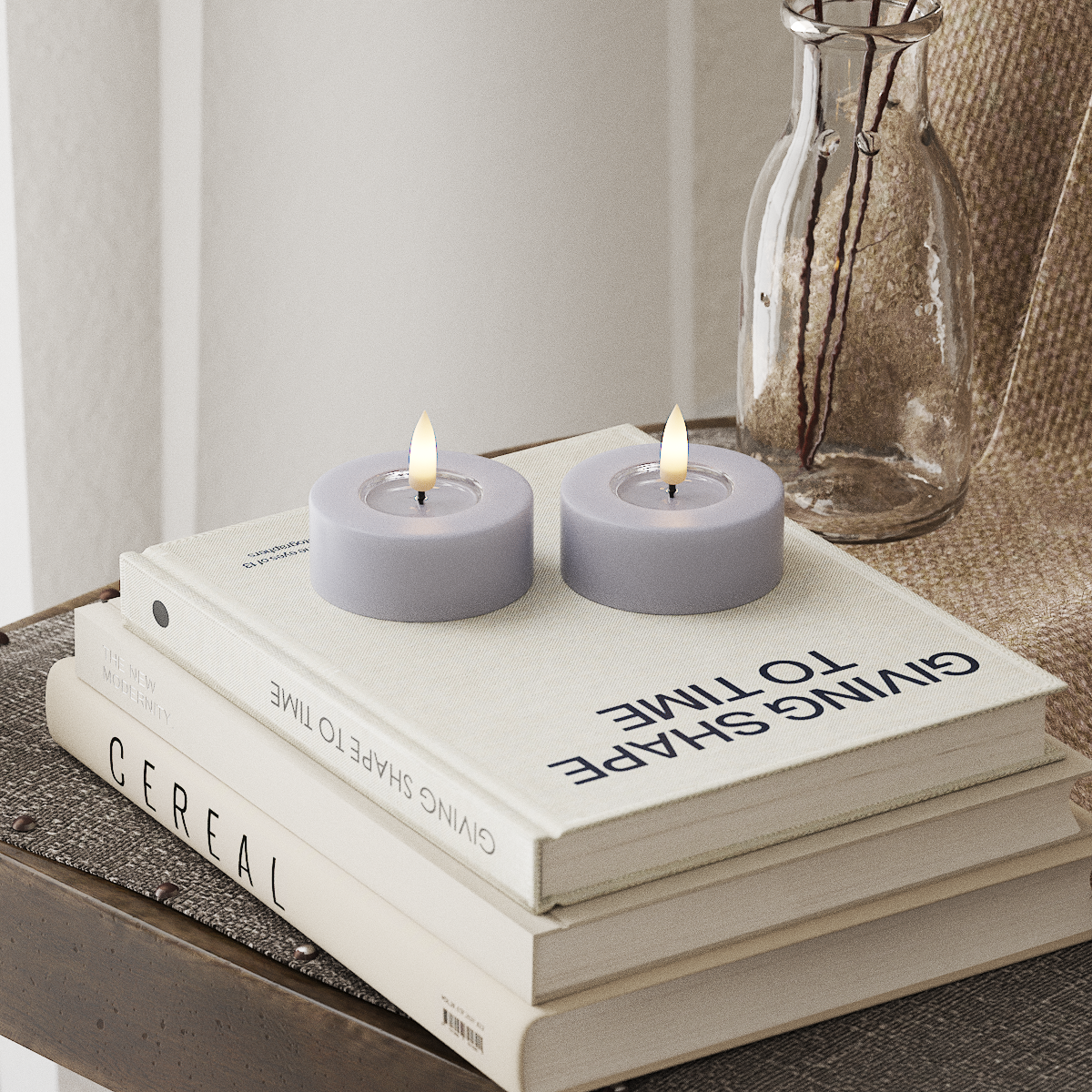 Deluxe Homeart Ρεσώ LED Jumbo 2 τεμ. Μεγάλο Ξεθωριασμένο μπλε Φωτάκι τσαγιού LED jumbo 4