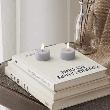 Deluxe Homeart LED Fyrfadslys 2 stk. Støvet blå LED fyrfadslys 4