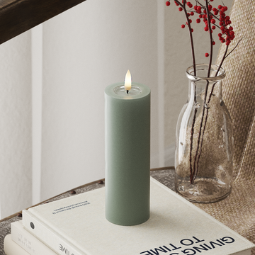 Deluxe Homeart Φωτιστικό μπλοκ LED Ø 5 x 15 cm Φασκόμηλο πράσινο Φως μπλοκ LED 4