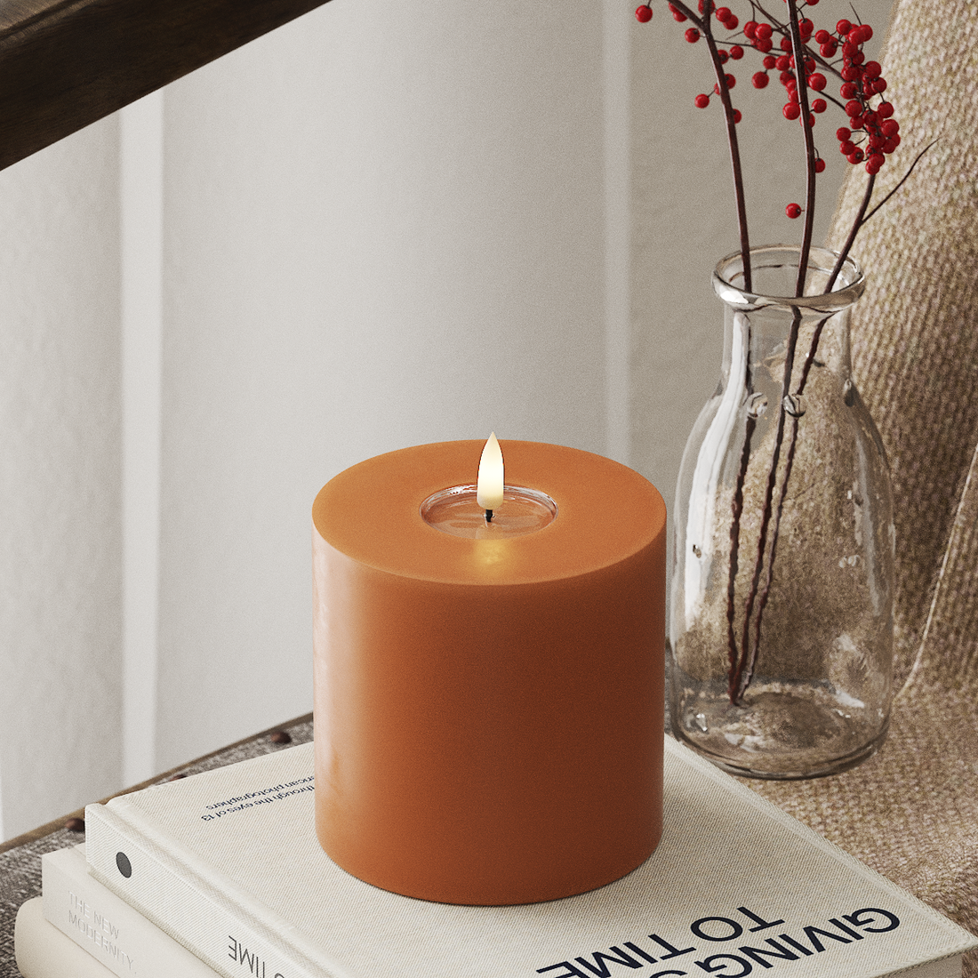 Deluxe Homeart LED plokkvalgusti Ø 10 x 10 cm Oranž LED-ploki tuli 4