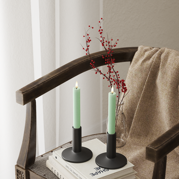 Deluxe Homeart LEDs Vela fina 2 peças, Ø 2 x 15 cm Menta LEDs Vela fina 4