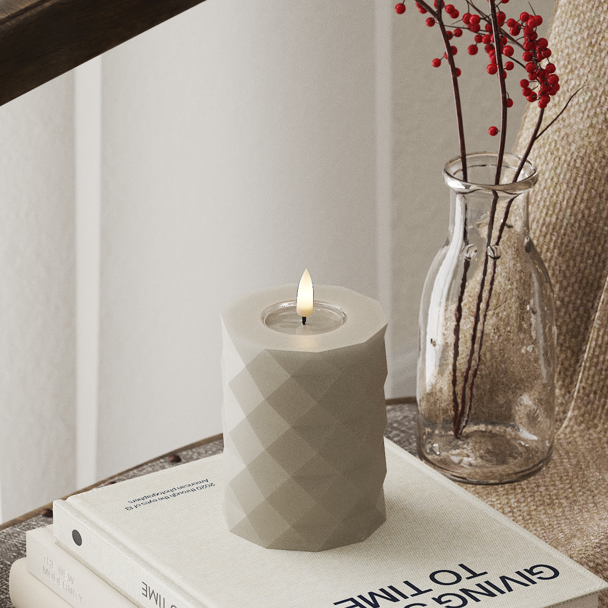 Deluxe Homeart Square LED blokové světlo Ø 7,5 x 10 cm Písková LED diody Square 4