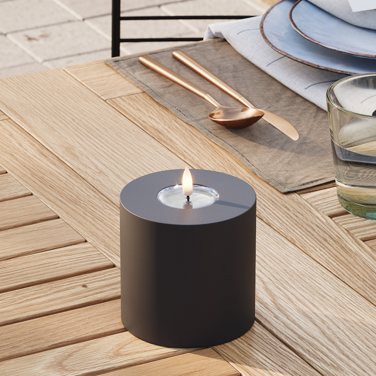 Deluxe Homeart Välis-LED plokkvalgusti Ø 10 x 10 cm Must LED-välisvalgusti plokivalgusti 3