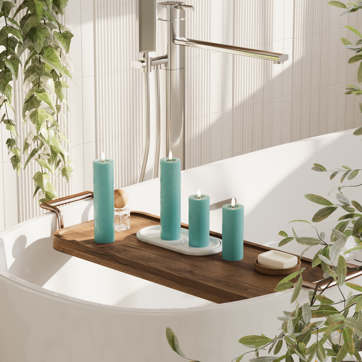 Deluxe Homeart LED blokk lámpacsomag - Jádezöld - 2 x 5 x 12,5 | 2 x 5 x 20 cm-es csomag 2